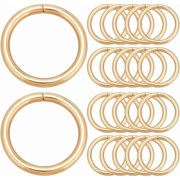 1 Box 30Pcs Heavy Duty Gold O Ring Keychain Multi Purpose 25mm O Ring Buckle Metal Round Iron Spring Key Rings