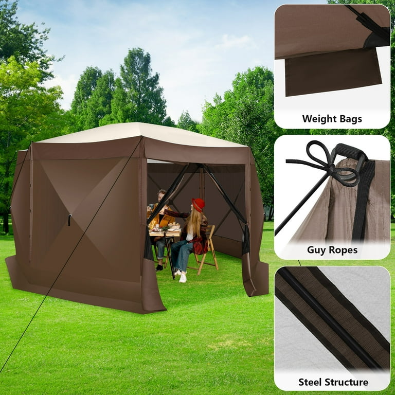 SANOPY 15'x15' Pop up Gazebo 8-Sided Outdoor Screen Gazebo with