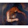 thumbnail image 2 of Munch, Edvard 17x15 White Modern Wood Framed Museum Art Print Titled - Vampire, 1895, 2 of 4