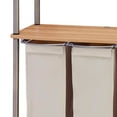 thumbnail image 5 of Household Essentials Modern Laundry Center with Wheels, 6 Load Capacity, Steel Frame, 3 Washable Linen Bags, MDF Shelves with Hanging Bar, Easy Twist-On Assembly, Light Ash Wood Grain Laminate, 5 of 6