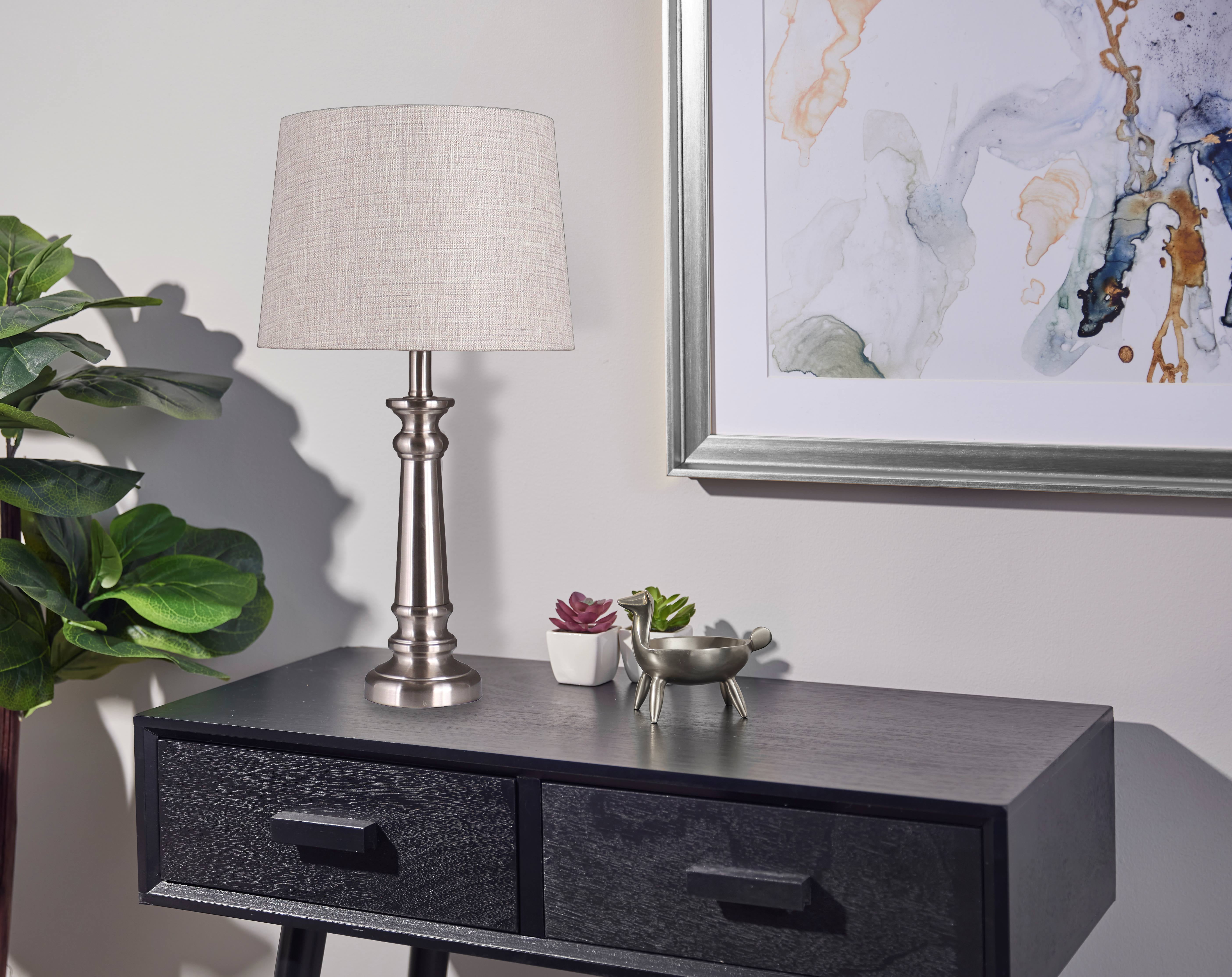 Simplee Adesso Beige Fabric Uno Modified Drum Lamp Shade, 10"H x 14"D, Transitional Styling, Ideal for Office and Dorm