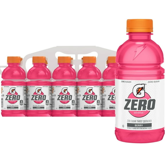 Gatorade Zero Sugar Thirst Quencher, Berry, 12 fl oz, 12 Count Bottles