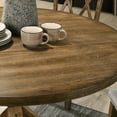 Windvale Round Oak Wood CrossBuck Base Dining Table