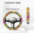 thumbnail image 5 of ZUXONGSY Hippie Flower Golf Cart Steering Wheel Cover Car Interior Accessories Universal Steering Wheel Cover Comfortable Golf Steering Wheel Protector Auto Golf Cart Accessories Decor, 5 of 7