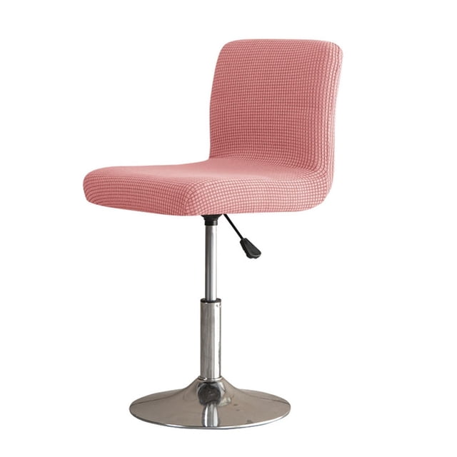 MYG Grain Velvet Bar Stool Chair Cover, Rotating High Stool Slipcover, Waterproof Flannel Barstool Cover, Anti-Wrinkle Anti-Pilling, Machine Washable, 2 Pcs Chair Covers, Pink