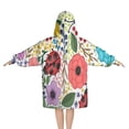 thumbnail image 2 of Pioneer Flower Floral Print Pattern Blanket Hoodies for Kids 6-13YR Oversize Wearable Blanket Hoodies for Boys Girls Teens, 2 of 7