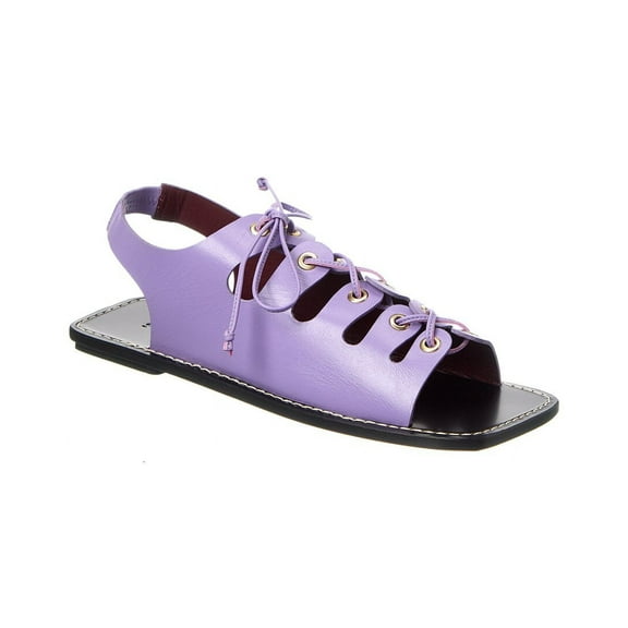 STAUD Quinn Leather Sandal, 38, Purple
