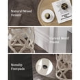thumbnail image 4 of 17.7" Farmhouse Side Table, French Round End Table, Rustic Accent Table with Distressed Wood Tray Top and Lipped Edge, Beige, 4 of 9