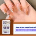 thumbnail image 3 of Worallymy 1 Set French Tip Press on Nails Gradient Artificial Fingernails Detachable Decals Ballerina Gifts Manicure Kit, 3 of 6