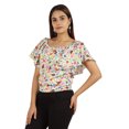 thumbnail image 3 of Moomaya Womens Printed Tops For Women Short Sleeve Flared Top Blouse, 3 of 8
