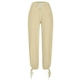 thumbnail image 5 of FNFYFH Clearance Women's Stylish Linen Pants Elastic Waist, 5 of 5