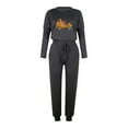 thumbnail image 4 of Usmixi Womens Lounge Set Womens Thanksgiving Day 2 Piece Outfits Car Print Long Sleeve Pullover Top Drawstring Elastic Waist Pant Sets Casual Pocket Loungewear Sets Fall Saving, 4 of 5
