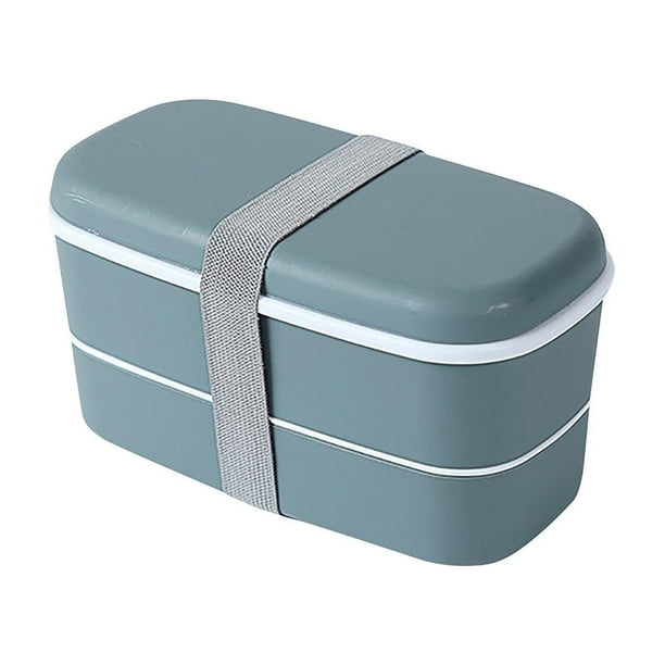 Lonchera, cajas Bento de material de grado alimenticio, caja de conservación para refrigerador y microondas, lonchera infantil con divisiones de doble capa, cubiertos