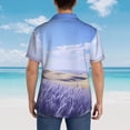 thumbnail image 3 of Lsque Lavender Fields Under Blue Sky pattern Hawaiian Shirt for Men, Unisex Summer Beach Casual Short Sleeve Button Down Shirts-Medium, 3 of 9