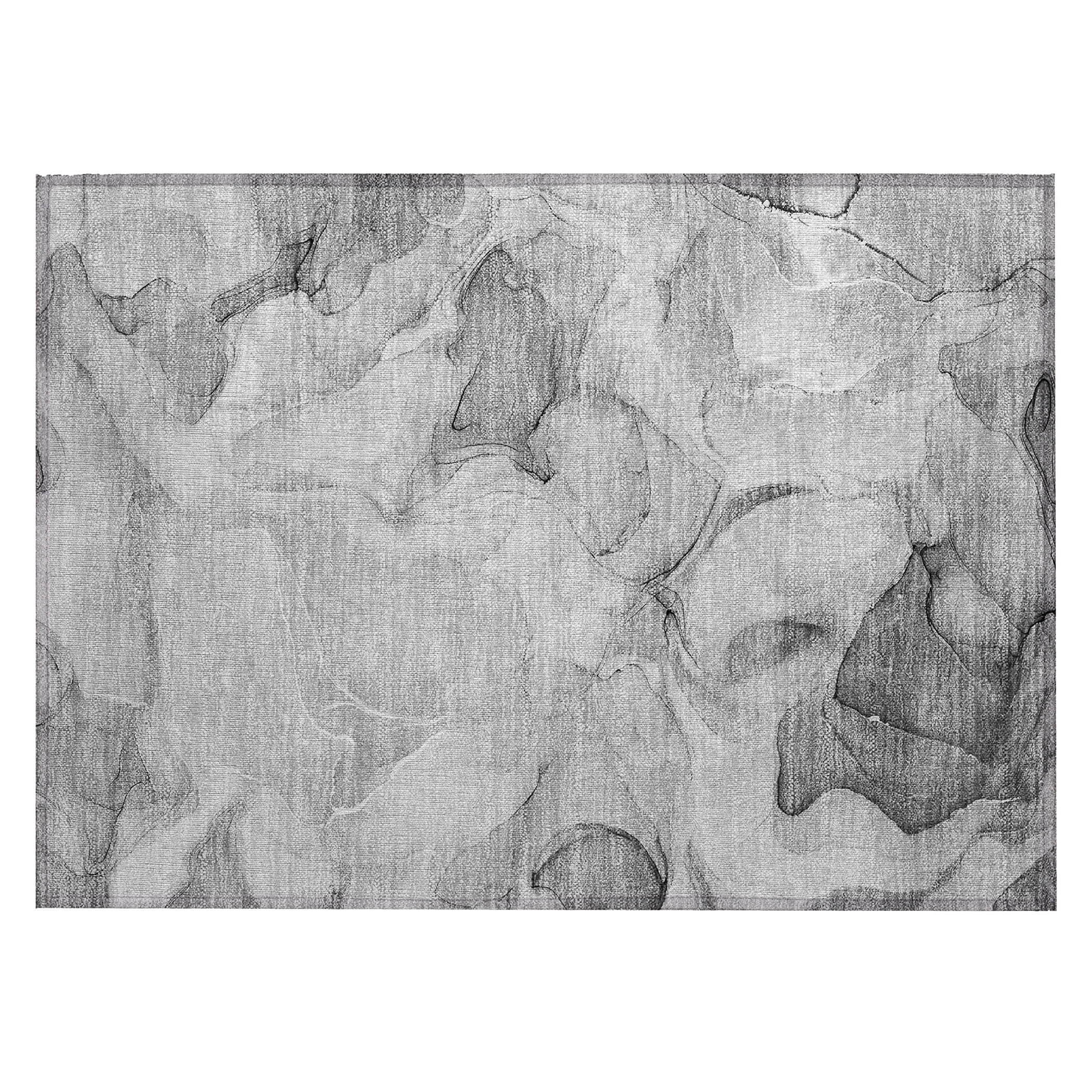 Addison Rugs Chantille Indoor/Outdoor Transitional Watercolors Gray Washable Rectangle Rug, 1'8" x 2'6"