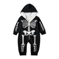thumbnail image 2 of Family Halloween Pajamas Onesie Funny Skeleton Pajamas Zipper Hooded Jumpsuit Pjs Loungewear Holiday Family Pajamas Nightwear, 2 of 4