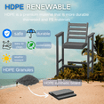 thumbnail image 3 of Easthome HDPE Tall Adirock Chair Set of 2, Heavy-Duty Outdoor Chairs with Removable Double Trays, Weather-Resistant, Easy to Clean, for Patio, Deck, Backyard, Small Panel, Gray, 3 of 7