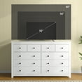thumbnail image 3 of White Dresser for Bedroom with 10 Drawers, Wide Chest of Drawers, Large Wooden Storage Dresser for Bedroom, Living Room,Hallway, 3 of 8