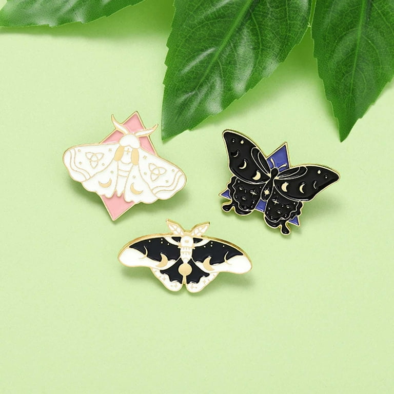 3 Pieces Cartoon Butterfly Moth Enamel Pins Set Steampunk Decoration DIY Jewelry Lapel Pin Brooches for Clothes Backpacks Bags Jackets Walmart
