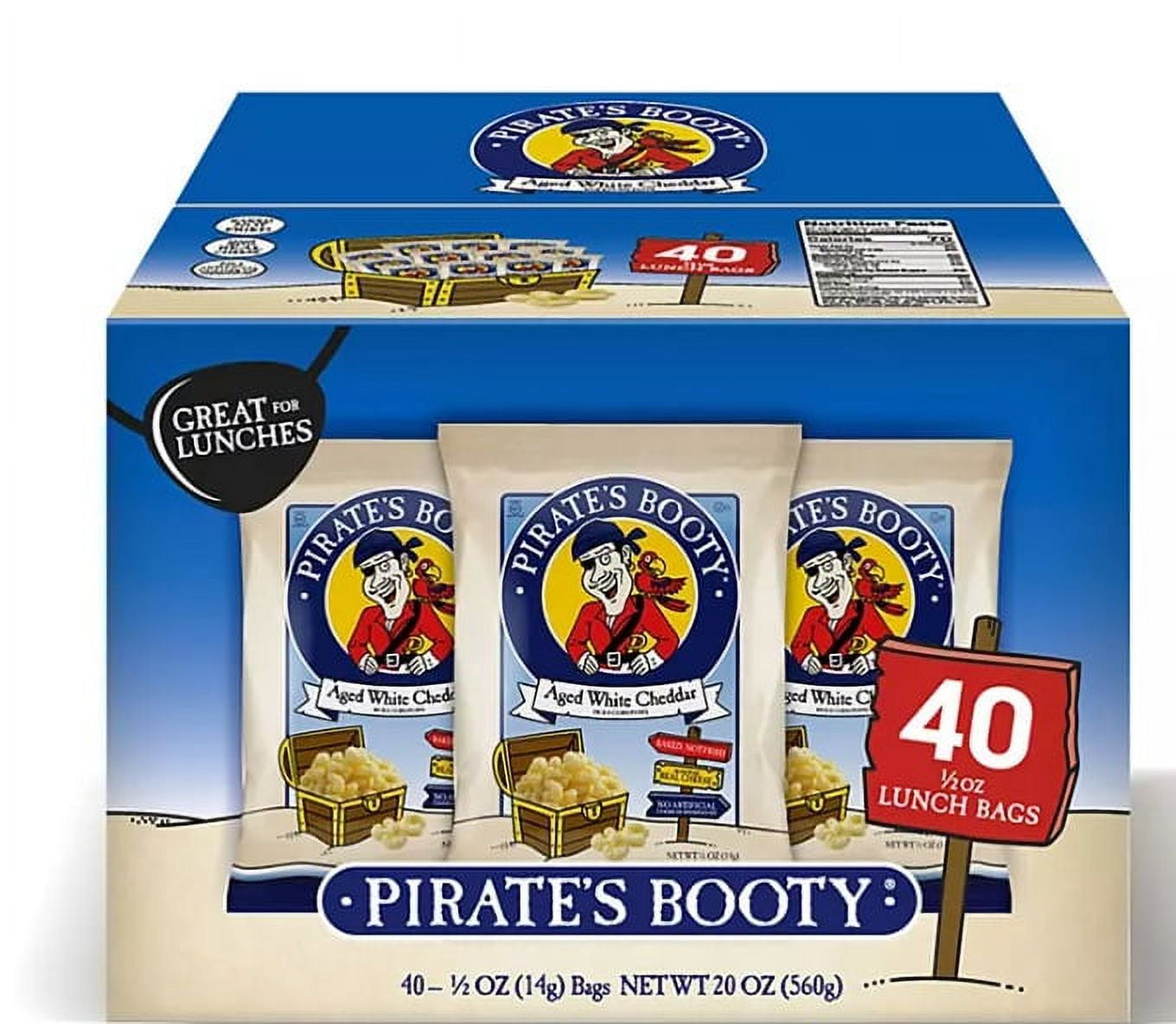 Pirate's Booty Aged White Cheddar Puffs (0.5 oz., 40 pk.)