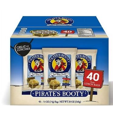 Pirate's Booty Bollos de Queso Cheddar Blanco Envejecido (0.5 oz., Paquete de 40)