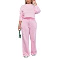 thumbnail image 6 of BXINGOHAI Womens 2 Piece Sweatsuit Outfits Long Sleeve Athletic Uniforms High Waist Jogger Pants Lounge Sets Pink,M, 6 of 6