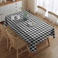 thumbnail image 2 of Buffalo Plaid Black White Table Cloth,Wrinkle Resistant Table Cover with Polyester,Waterproof Reusable Tableclothes for Easter Birthday Picnic Wedding (Rectangle,60x84inch), 2 of 5