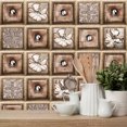 thumbnail image 3 of Pegatinas de azulejos retro Baño Cocina Azulejo Adhesivo Pegatinas de pared DIY PVC a prueba de aceite Decoración autoadhesiva Estilo marroquí Flores marrones (10 piezas 20x20 cm) JAMW Sencillez, 3 of 5