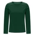 thumbnail image 6 of 2025 Summer Women Tops Puff Long Sleeve Chiffon Work Blouses Dressy Casual Crewneck Flowy Shirts Tees Tunics Green M, 6 of 7