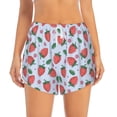 thumbnail image 2 of Salouo Strawberries Print Women's 2 in 1 Running Shorts Double-Layer Shorts Athletic Workout Gym Yoga Shorts Running Shorts for Women-Medium, 2 of 7