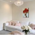 thumbnail image 2 of ZHONGYUTONG Gold and Gray Red Floral Wall Decor Abstract Blooming Flowers Picture Prints Abstract Women Canvas Neutral Art Poster Paintings for Girl Bedroom Bathroom (12.00" x 18.00"), 2 of 5