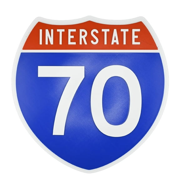 Interstate 70 Road Sign Replica, number Personalized Travel Decor, 8.5" x 8.5"