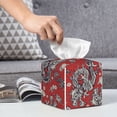 thumbnail image 5 of Goofa Dragons2 Tissue Box Cover PVC Leather Tissue Holder Square Facial Tissue Case Facial Paper Organizer Dispenser for Bathroom, Vanity Countertop, 5 of 8