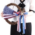 thumbnail image 3 of Patriotic Wreath for Front Door - 4th of July Independence Day Wreaths Bows Flag Decor for Memorial Day Decorations, 3 of 8