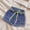 A89 Blue, variant on Baby Girls Denim Shorts Paperbag Elastic Waist Star Charm Decor Jean Bloomers for Infant Summer Daily Outfits, 1T-8Y