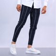 thumbnail image 2 of PuLe Men's Pants Mens Casual Plaid Jogger Pants Fashion Checked Flat Front Slim Fit Stretch Skinny Dress Pants Suit Trousers with Pocket, 2 of 6