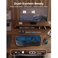 thumbnail image 4 of Ergonomic Wireless Keyboard and Mouse Combo, Rechargeable 4000mAh Backlit Keyboard with a Soft, Faux Lambskin Palm Rest, Wave Key, 4 of 9