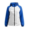 thumbnail image 5 of GUACER Colorblock Lightweight Hooded Windbreaker for Women with Storage Pouch, Packable Nylon Waterproof Zip-Up Jackets, 5 of 8