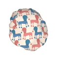 thumbnail image 2 of Kdxio Cartoon Poodle Dog Print Shower Cap for Women,Elastic and Reusable,Double Waterproof Layers Bathing Hat, 2 of 9