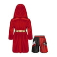 thumbnail image 2 of Fldy Tenues de Boxe pour Garçons, Ensemble Robe à Capuche en Satin Métallique et Shorts, Robe de Fête Déguisement B3 12, 2 of 5