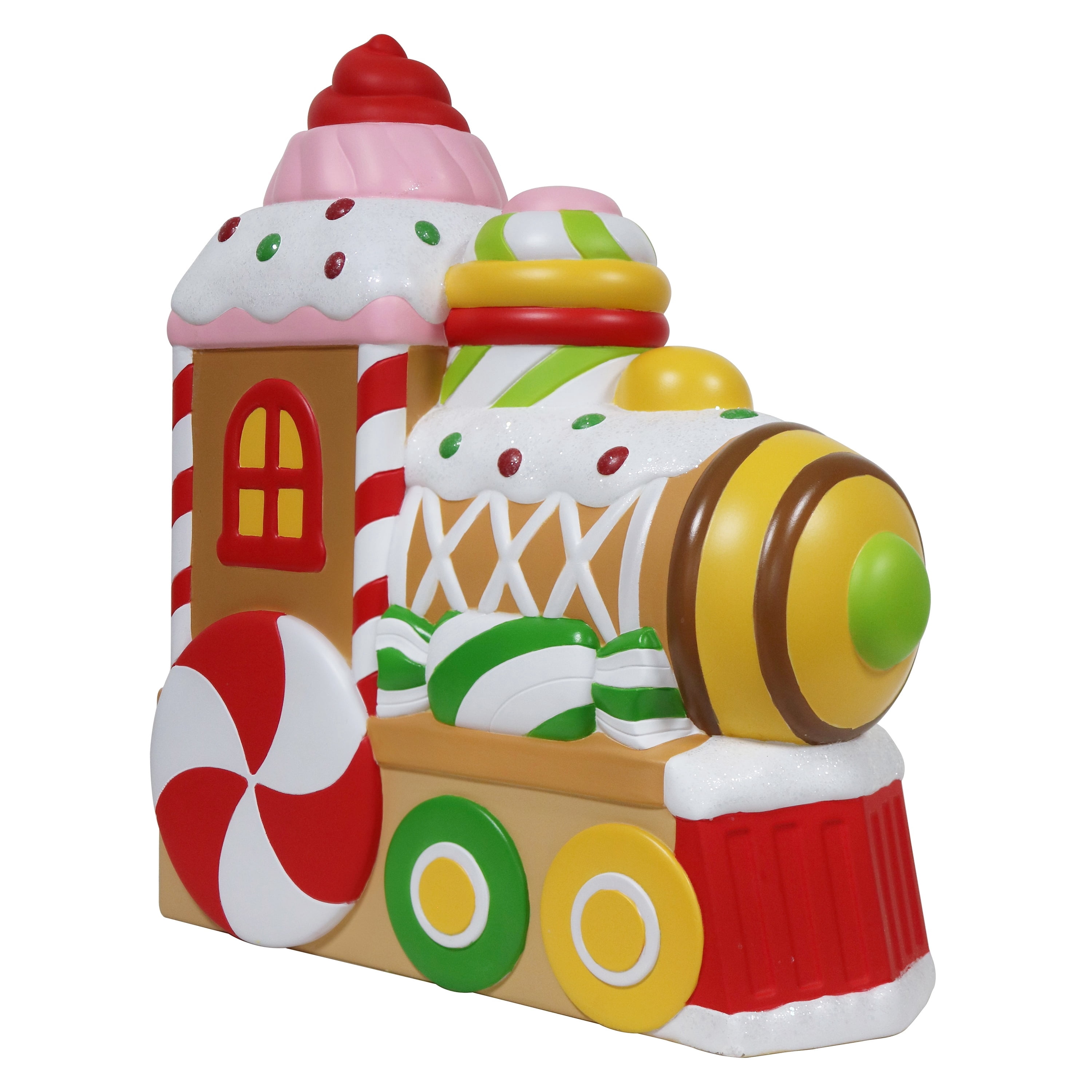 Lighted Blow Mold Candy Train Indoor/Outdoor Christmas Decoration, Multicolor, 22", by Holiday Time