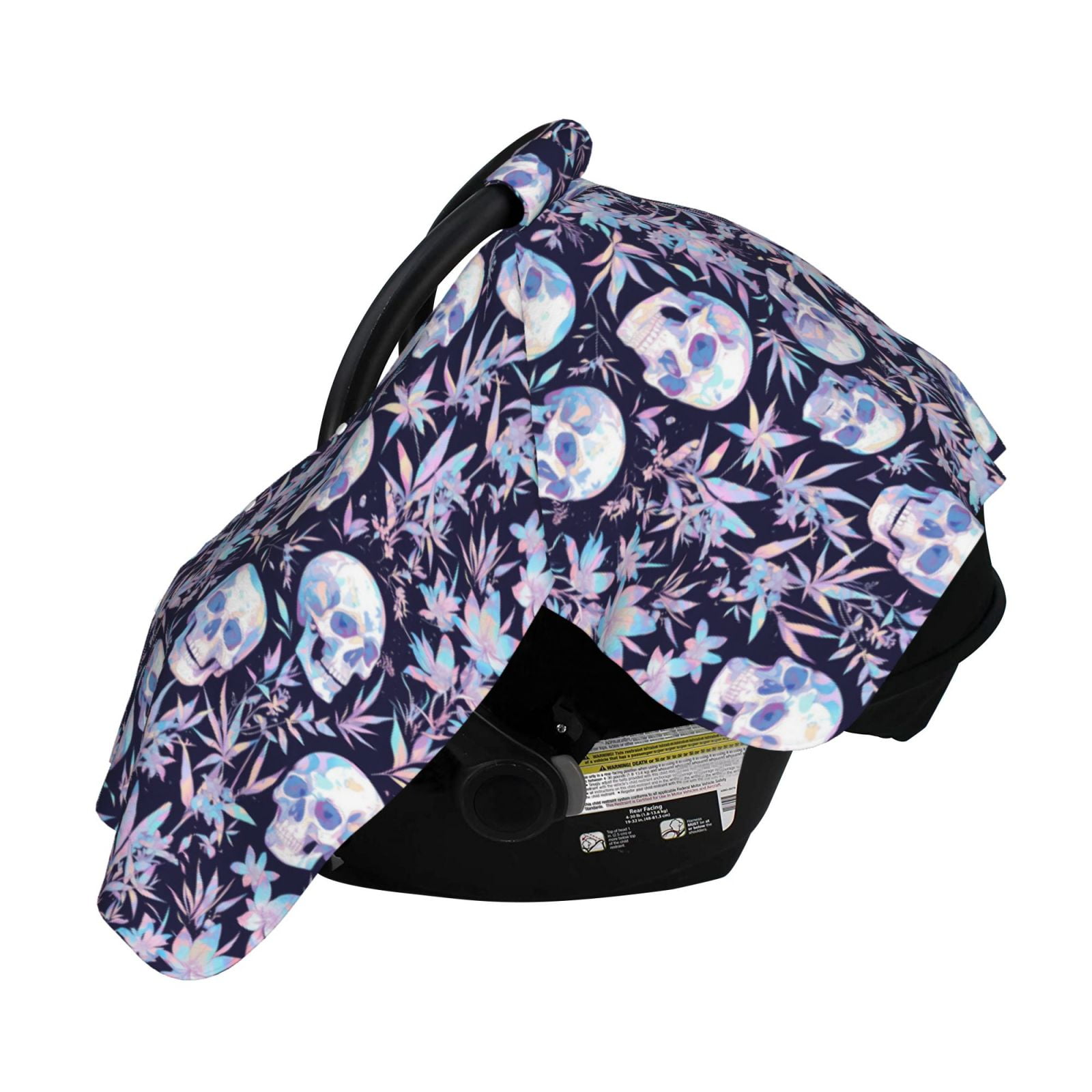 Naloa Skull flower crystal Baby Car Seat Cover, Breathable Baby Carrier Cover, Multiuse Baby Carrier Cover & Nursing Breastfeeding Cover