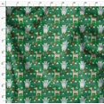 thumbnail image 4 of Soimoi Green Rayon Fabric Bear & Reindeer Cartoon Print Sewing Fabric Yard 42 Inch Wide, 4 of 5