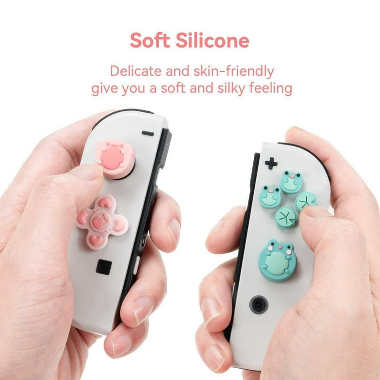 GeekShare ABXY Key Button Caps & Thumb Grips for Nintendo Switch