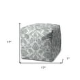 thumbnail image 3 of HomeRoots 17" Gray Cube Indoor Outdoor Pouf Cover, 3 of 6
