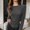 Dark Gray, variant on DuoJiaJ Ribbed Knit Turtleneck Thermal Top Long Sleeve Slim Fit Base Layer Shirt For Winter Warmth Comfort Thermal Underwear Women Beige L