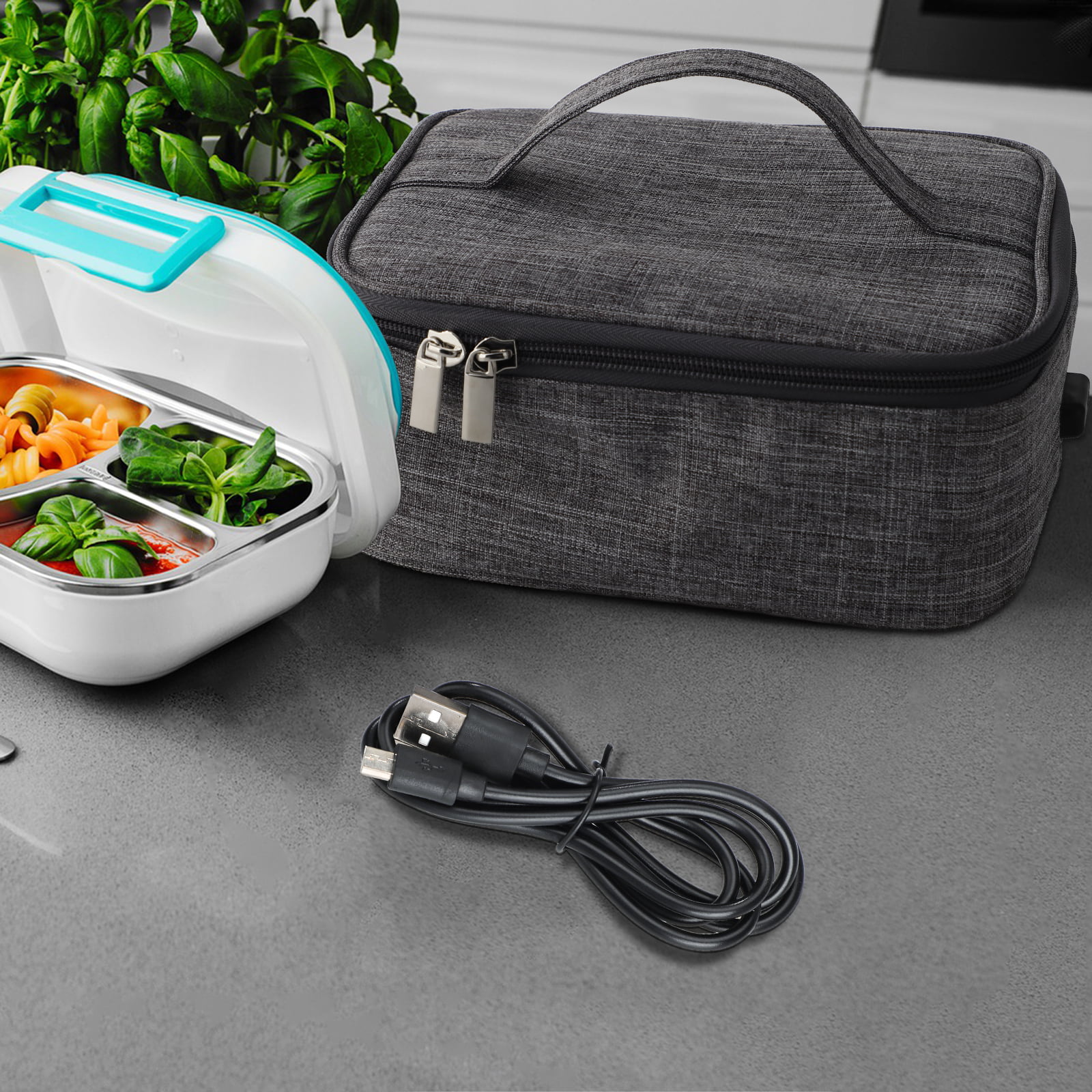 [90W Faster] Portable Oven, 110V 90W Portable Food Warmer Personal Portable  Oven Mini Electric Heated Lunch Box for Reheating & Raw Food Cooking in