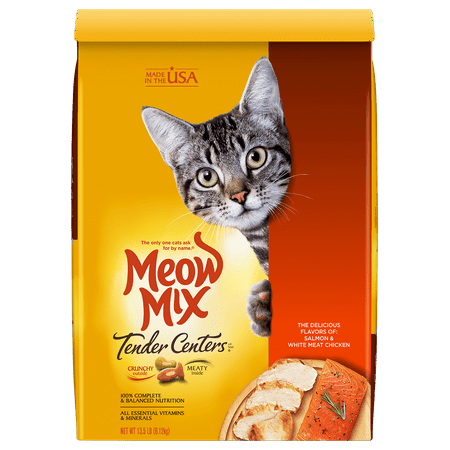 Meow Mix Tender Centers Salmon & White Meat Chicken Flavors Dry Cat Food, (Best Dry Food For Cats With Ibd)