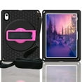 thumbnail image 3 of SaniMore Case for iPad 10th Generation 10.9" 2022, 360°Rotation Kickstand/Holder Adjustable/Detachable Hand Rope Crossbody Lanyard Anti-fall Shockproof Heavy Duty Protection Case, Black/Rose, 3 of 10