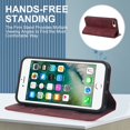thumbnail image 6 of Dteck Wallet Phone Case for iPhone 8 Plus, iPhone 7 Plus RFID Blocking Credit Card Holder Kickstand Folio Flip Cover with Magnetic Closure, Red, 6 of 10